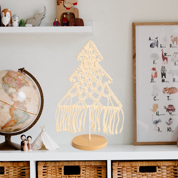 Handwoven Christmas Tree Ornament for Cozy Tables