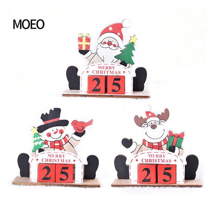 Wooden Christmas Countdown Calendar for Tabletop Cheer