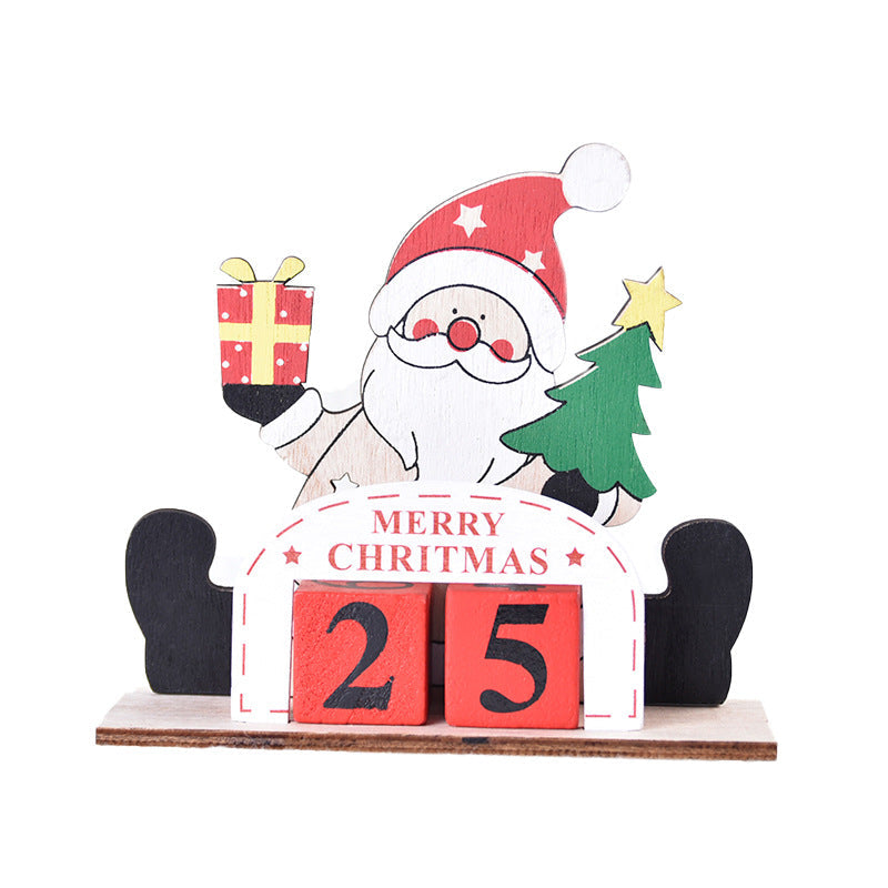 Wooden Christmas Countdown Calendar for Tabletop Cheer