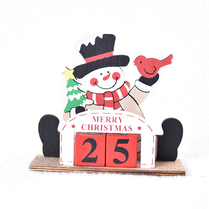Wooden Christmas Countdown Calendar for Tabletop Cheer