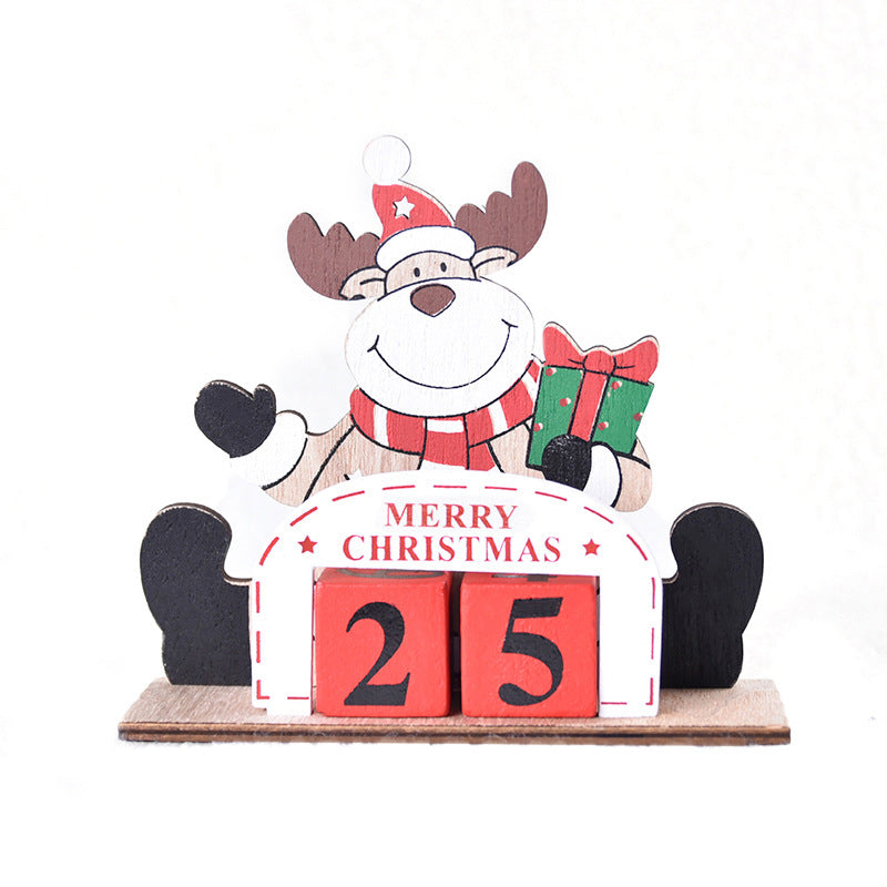 Wooden Christmas Countdown Calendar for Tabletop Cheer