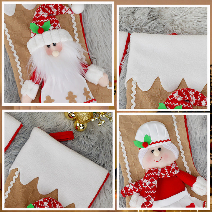 Christmas Chef & Santa Stocking Set for Festive Mantels