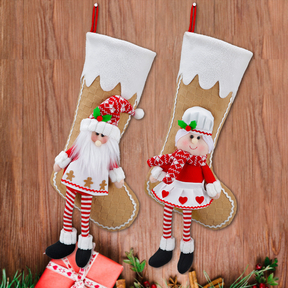Christmas Chef & Santa Stocking Set for Festive Mantels