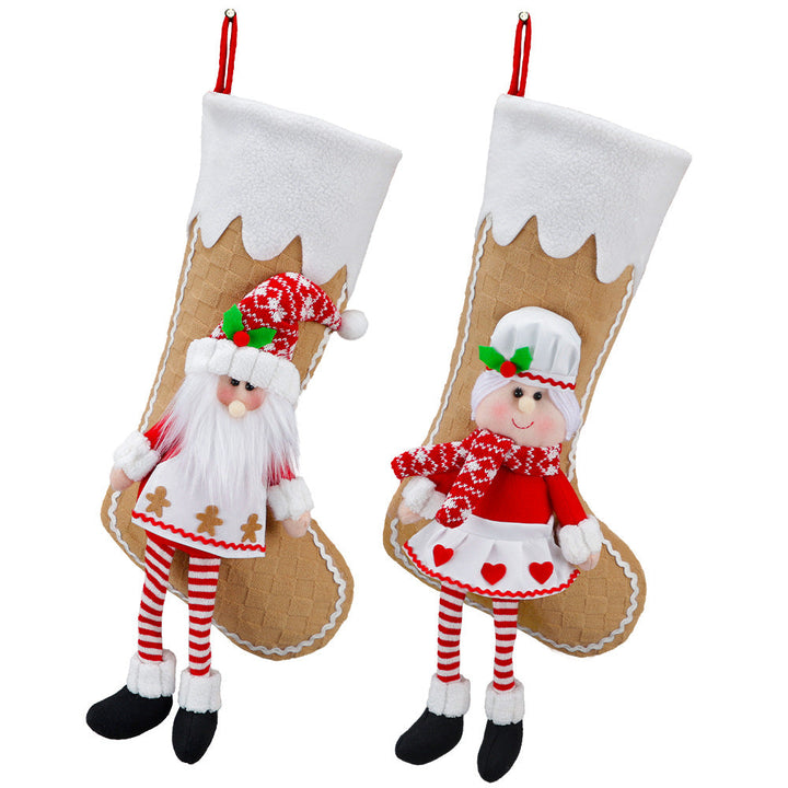 Christmas Chef & Santa Stocking Set for Festive Mantels