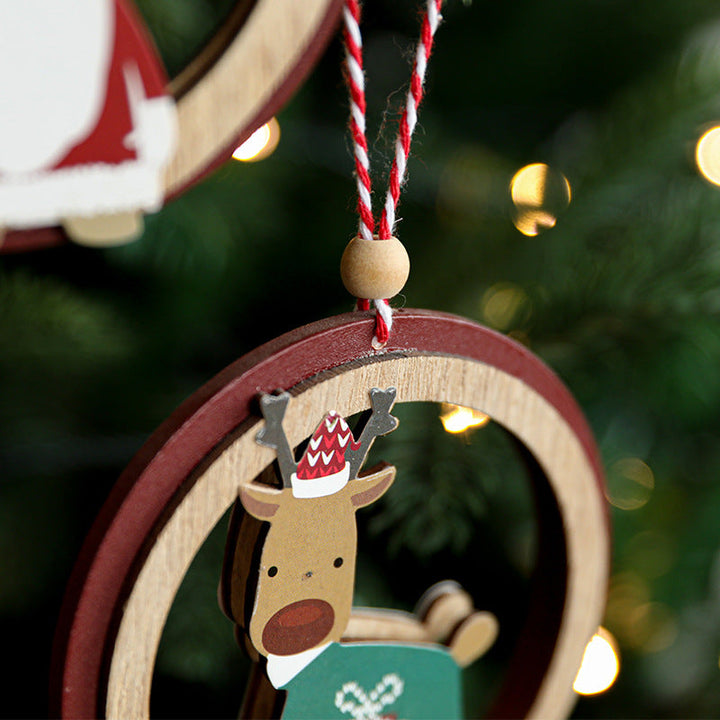 Wooden Christmas Ornaments Set for Rustic Holiday Cheer