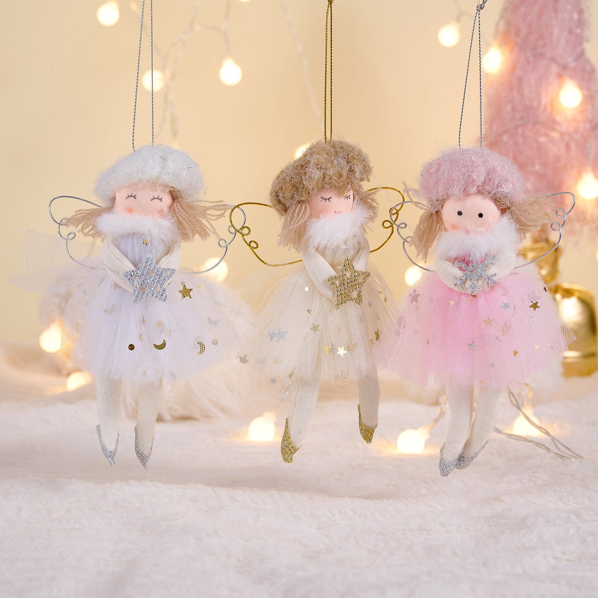 Christmas Angel Ornament — Soft Pastel Tree Charm
