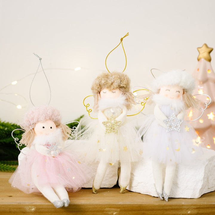 Christmas Angel Ornament — Soft Pastel Tree Charm