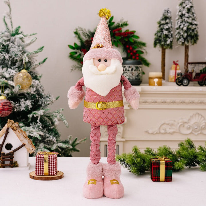 Pink Christmas Decoration Set – 3 Plush Holiday Dolls