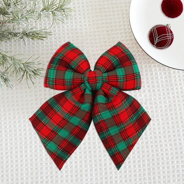 Plaid Christmas Bow Ornament for Festive Holiday Decor