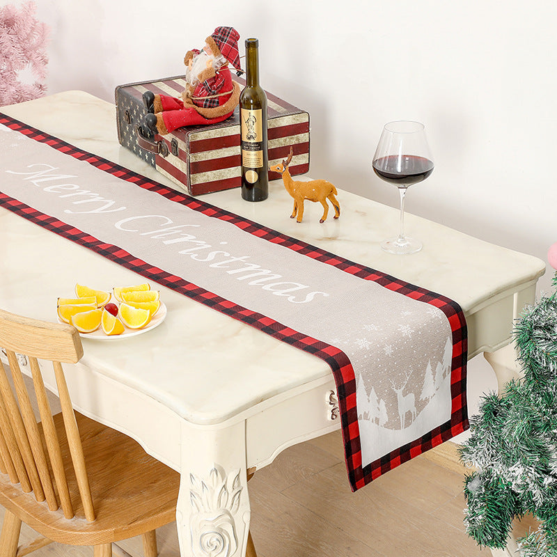 Christmas Table Runner With Rustic Woodland Style