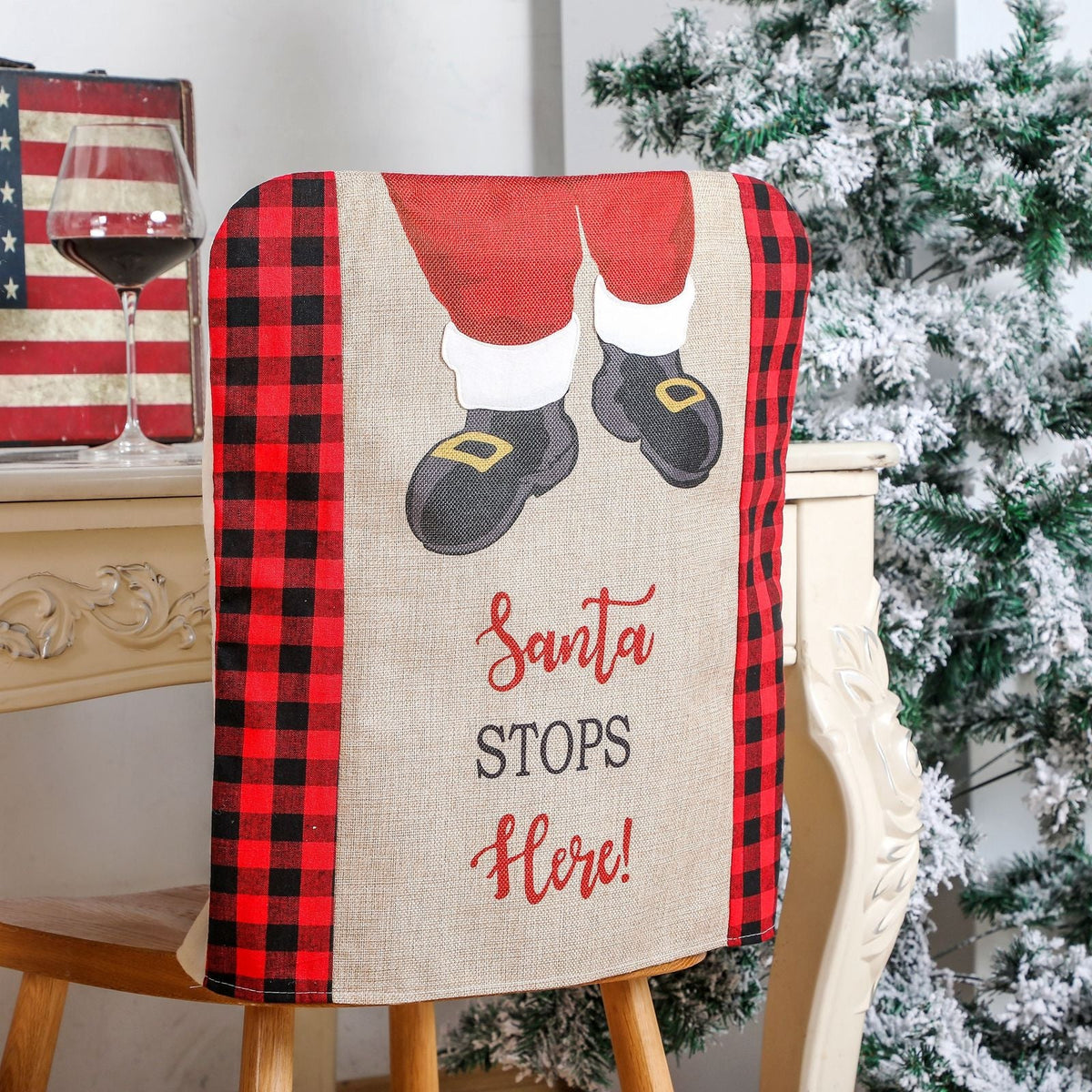 Christmas Chair Back Covers – Santa Holiday Decor
