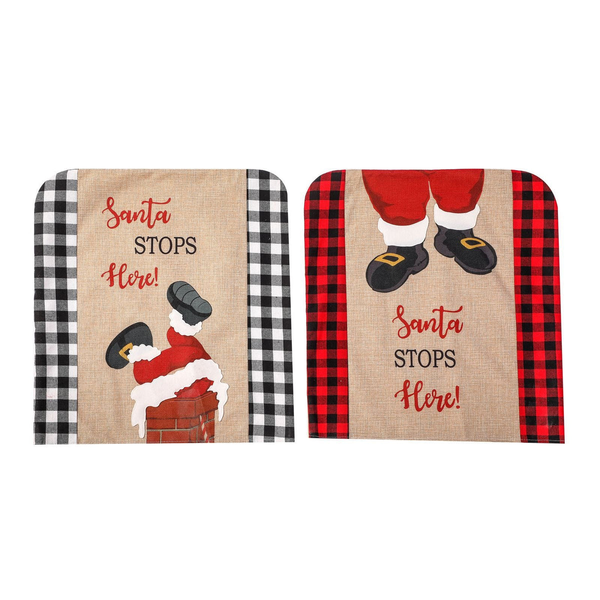 Christmas Chair Back Covers – Santa Holiday Decor