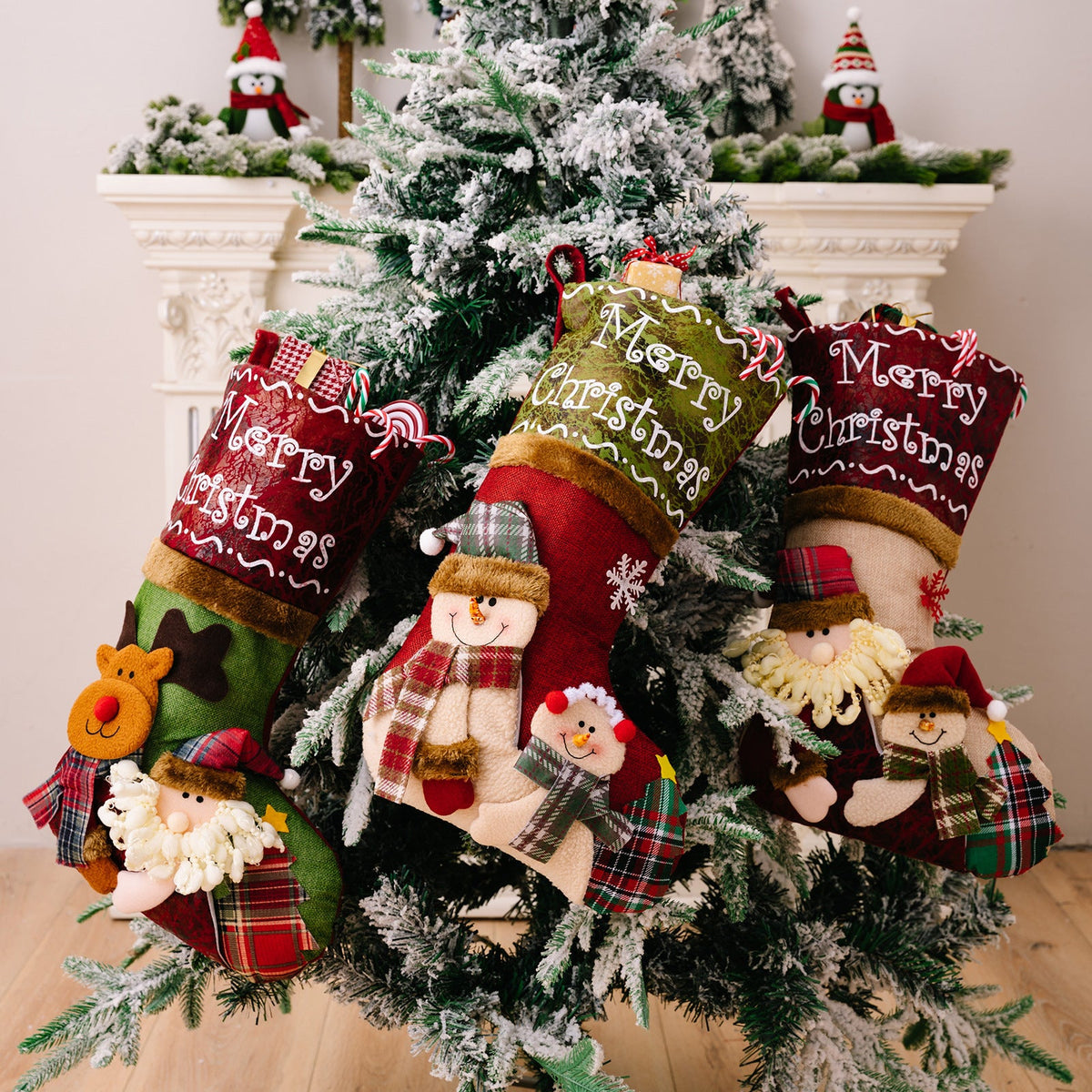 3D Christmas Stockings for a Festive Mantel Display