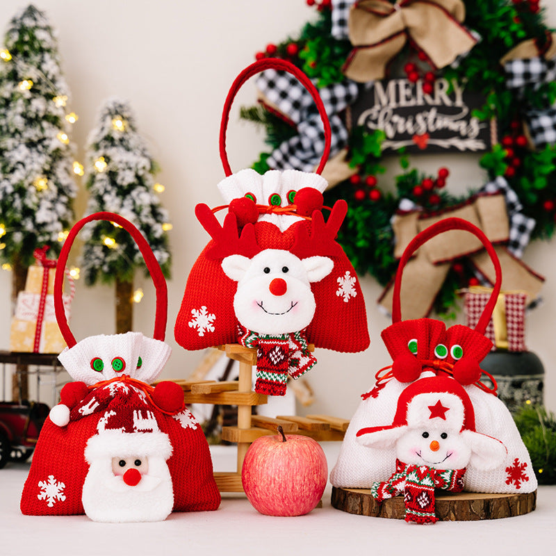 Reusable Christmas Gift Bags With Plush Characters
