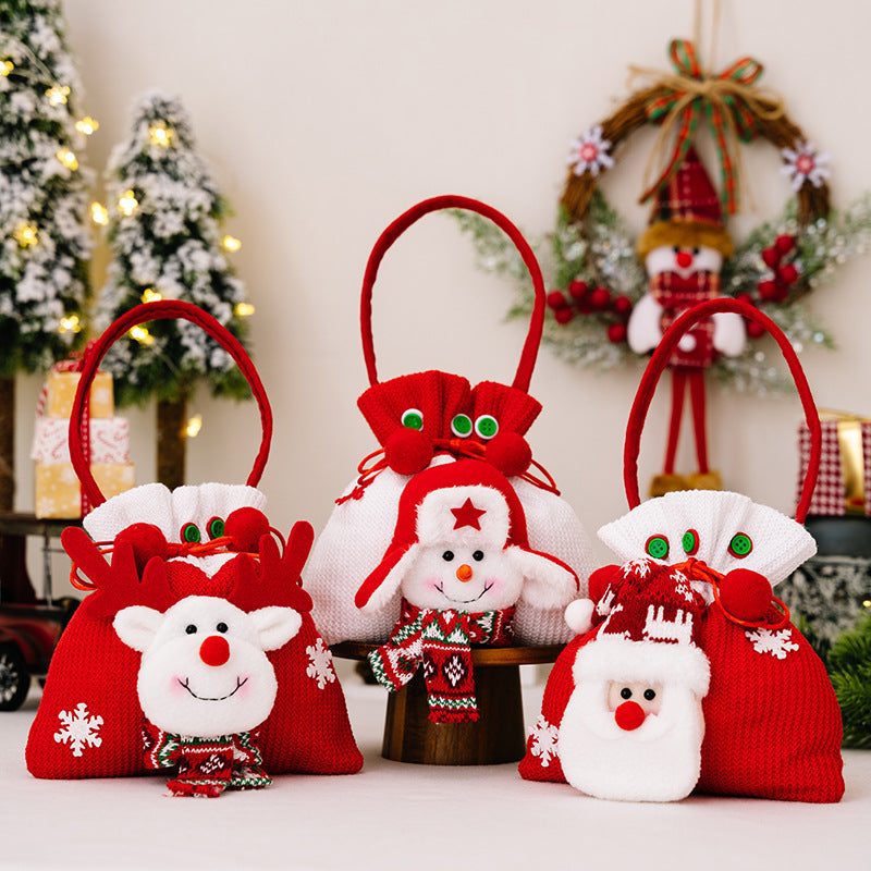 Reusable Christmas Gift Bags With Plush Characters