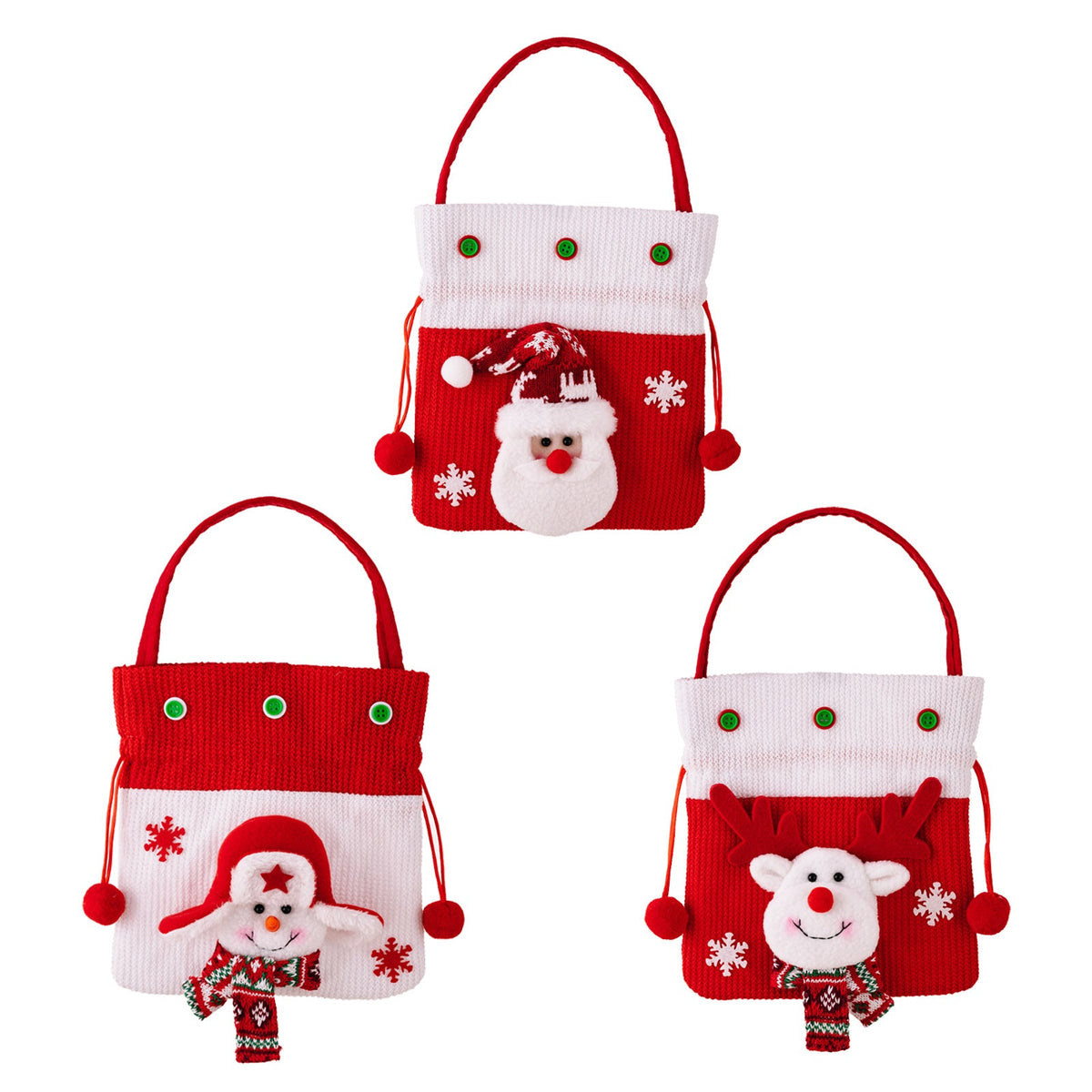 Reusable Christmas Gift Bags With Plush Characters
