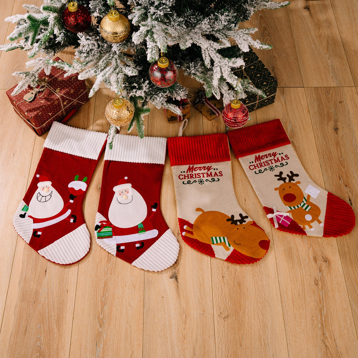 Christmas Stocking Set for Festive Family Mantel Decor