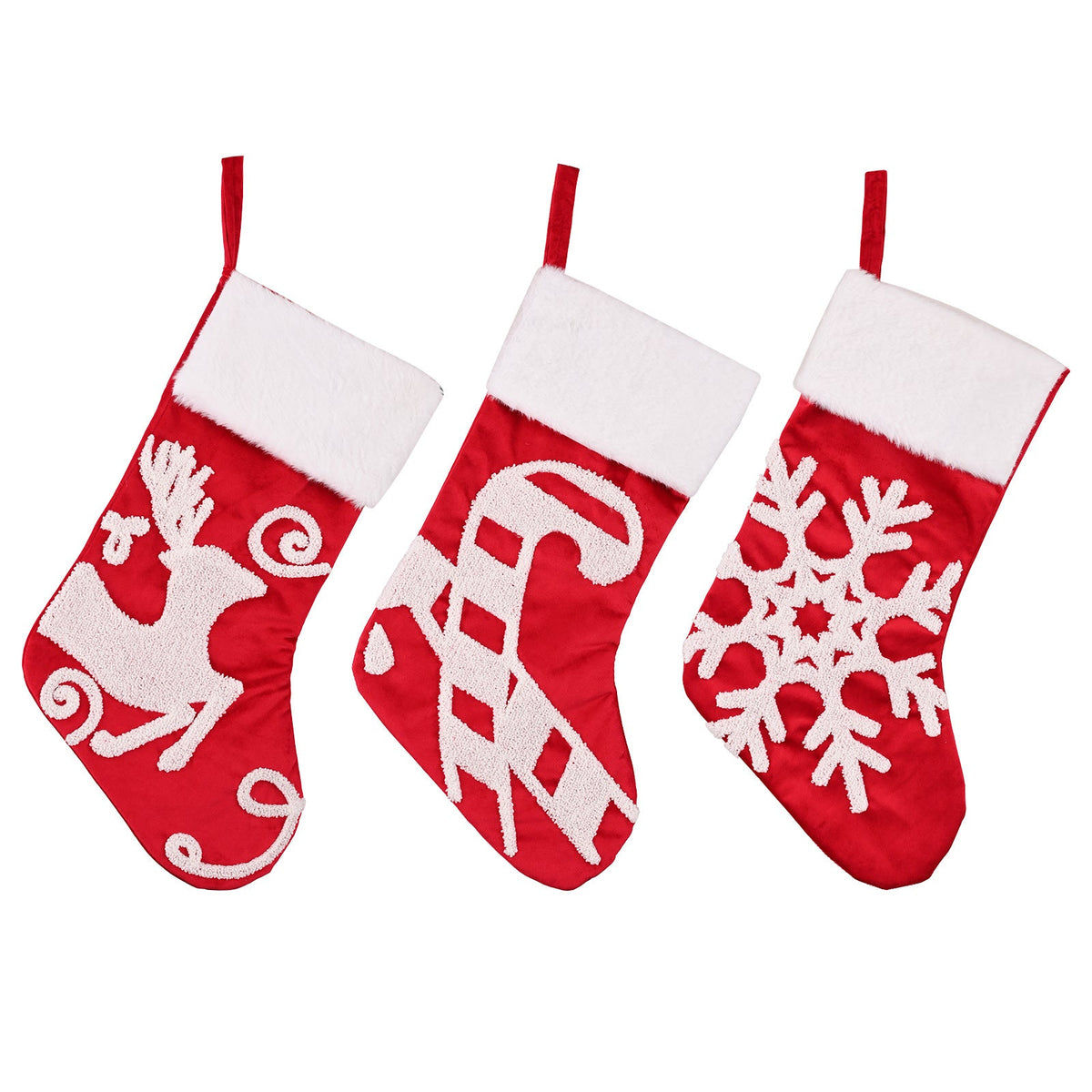 Christmas Stockings Set of 3 for Festive Mantel Decor