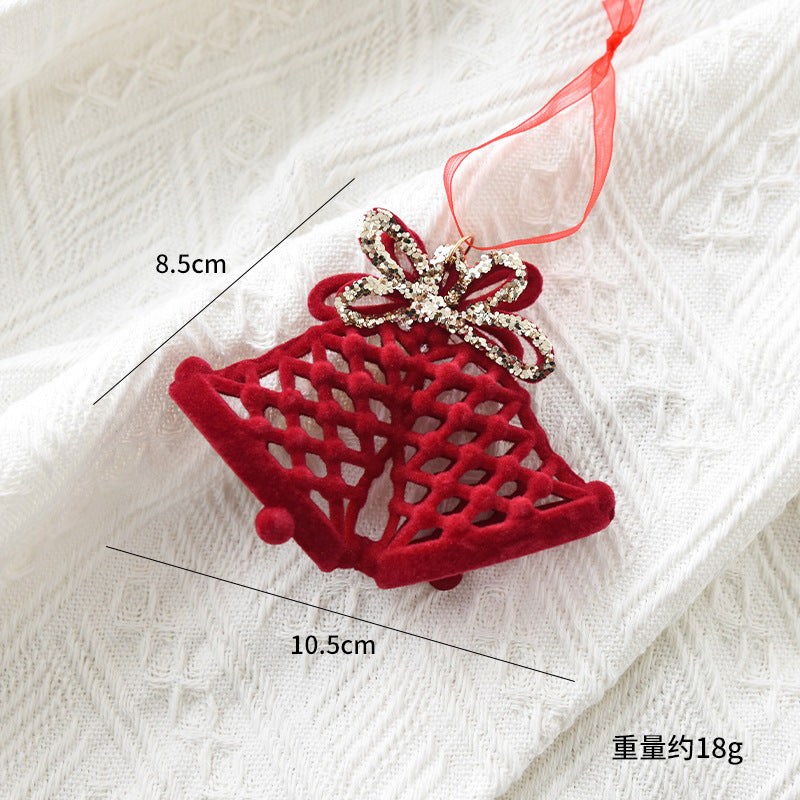 Christmas Reindeer Ornament with Red Flocked Detail