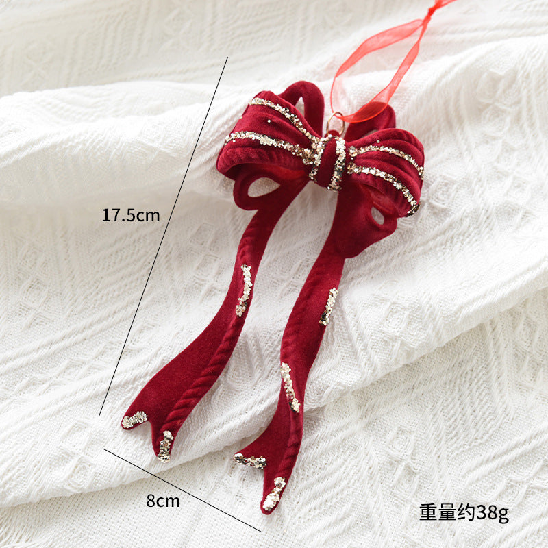 Christmas Reindeer Ornament with Red Flocked Detail