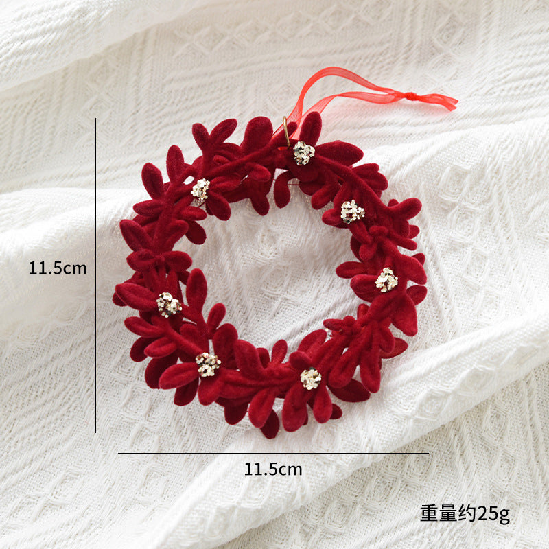 Christmas Reindeer Ornament with Red Flocked Detail