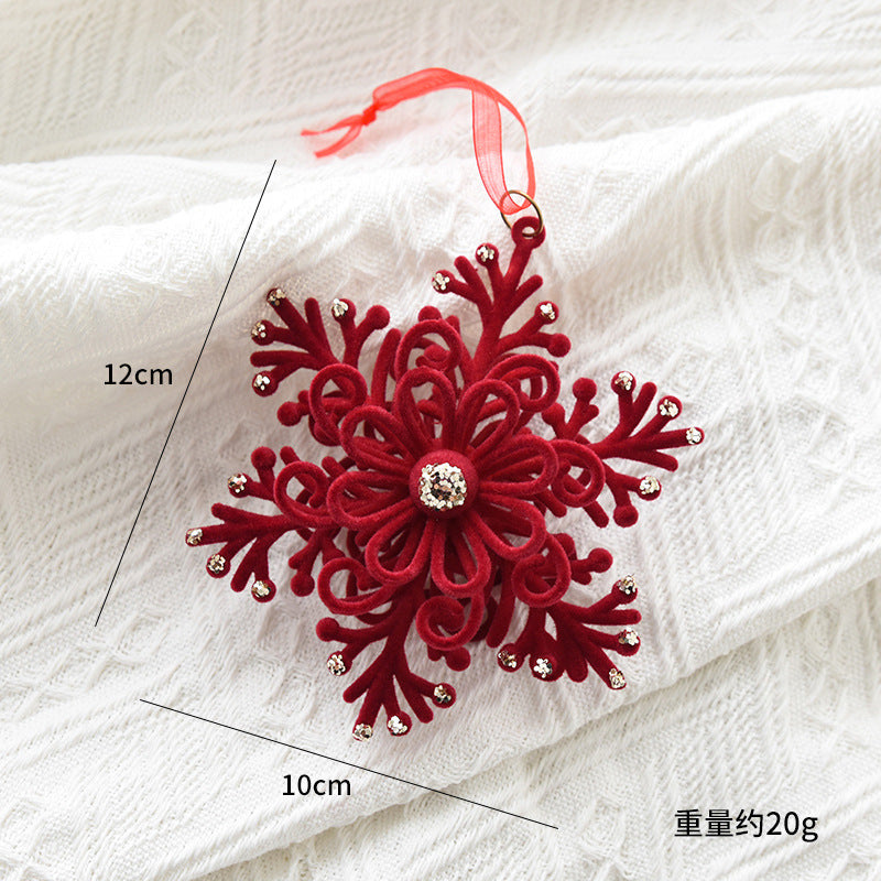 Christmas Reindeer Ornament with Red Flocked Detail