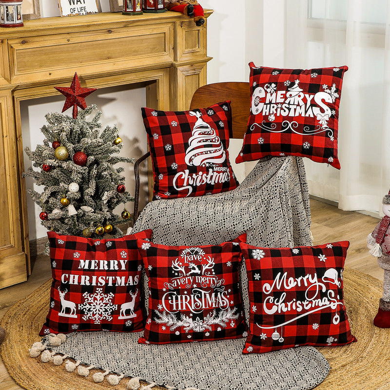 Christmas Pillow Cover Red Buffalo Check Holiday Decor