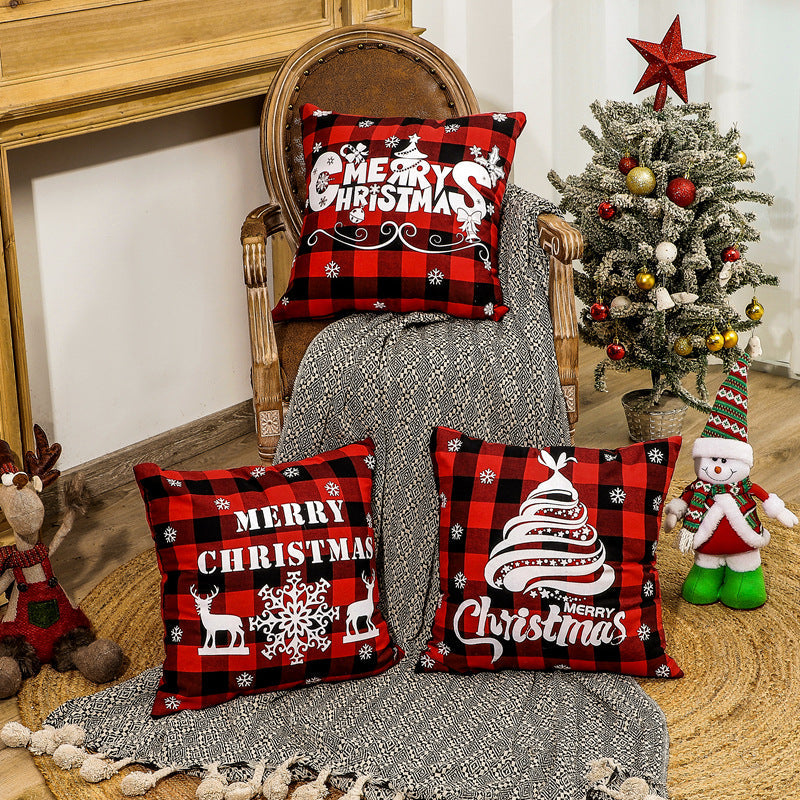 Christmas Pillow Cover Red Buffalo Check Holiday Decor