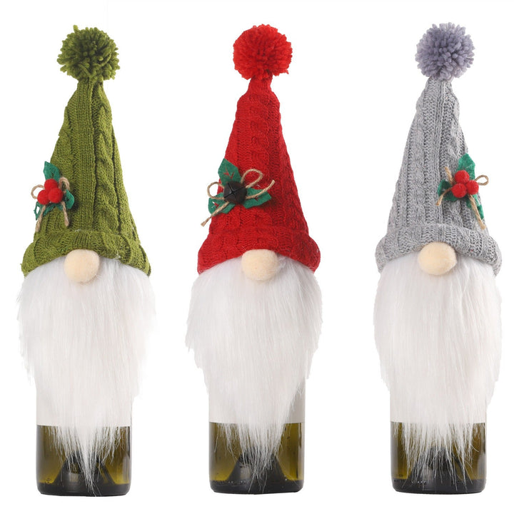 Christmas Wine Bottle Covers | Festive Gnome Decor