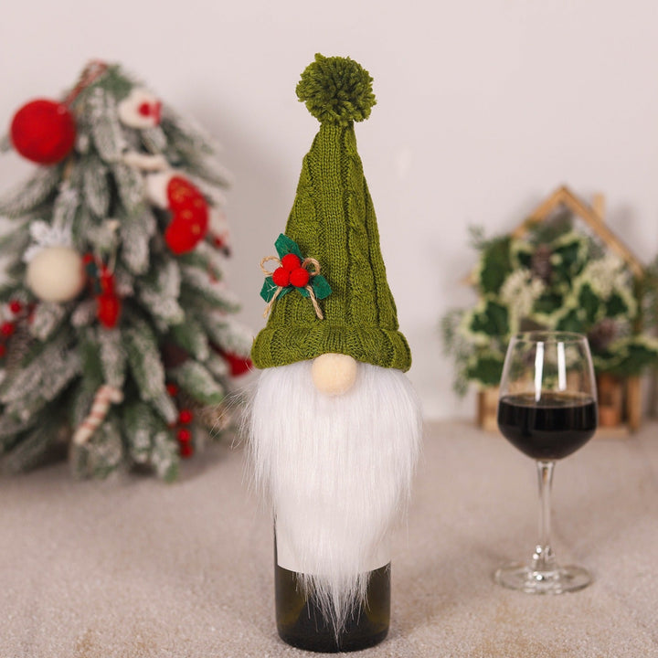 Christmas Wine Bottle Covers | Festive Gnome Decor
