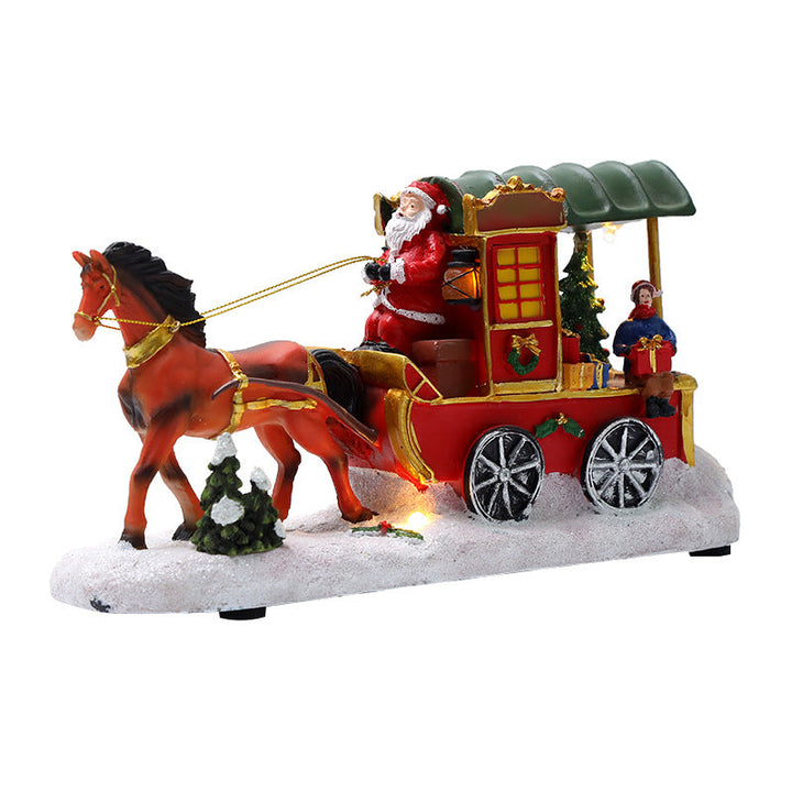 Illuminated Musical Christmas Resin House Decoration
