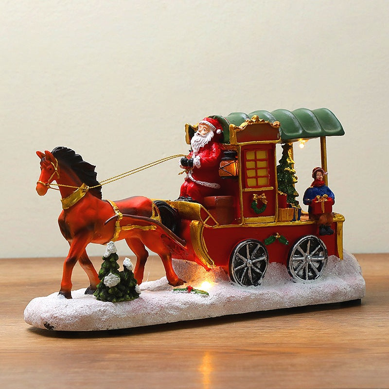 Illuminated Musical Christmas Resin House Decoration