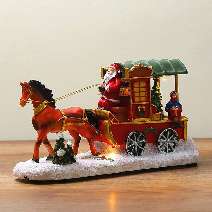 Illuminated Musical Christmas Resin House Decoration
