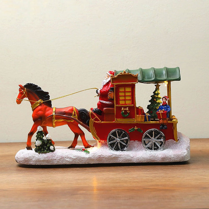 Illuminated Musical Christmas Resin House Decoration