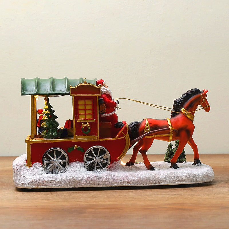 Illuminated Musical Christmas Resin House Decoration