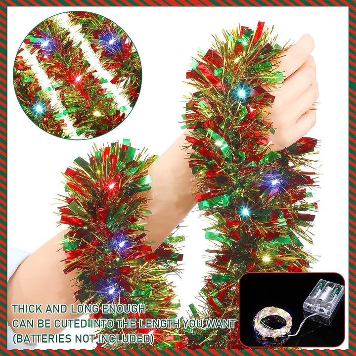 Illuminated Christmas Ribbon Garland for Colorful Decor