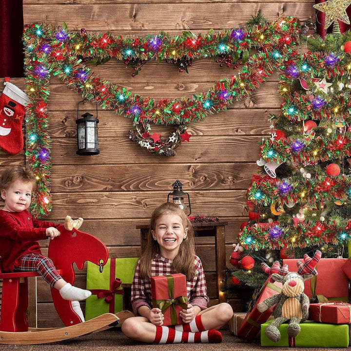 Illuminated Christmas Ribbon Garland for Colorful Decor