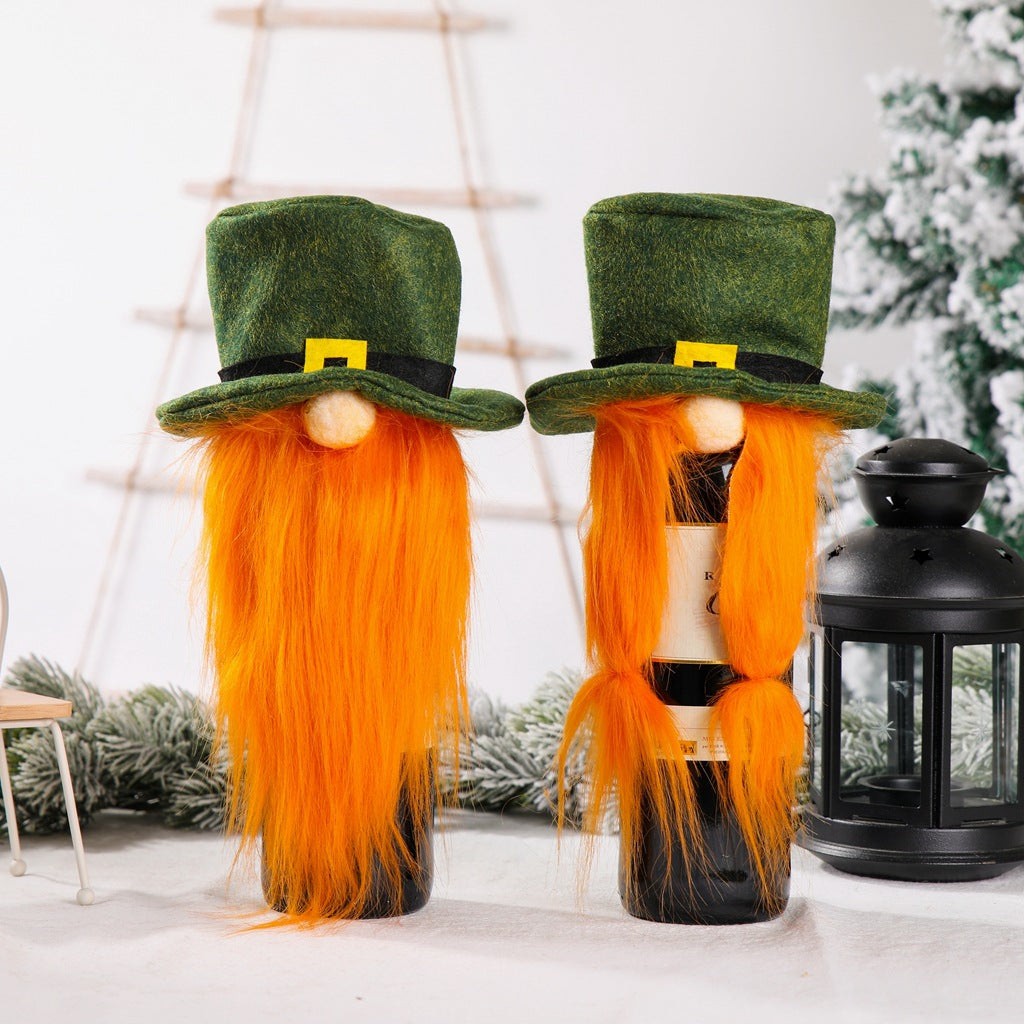 Christmas Wine Bottle Gnome Decoration Centerpiece