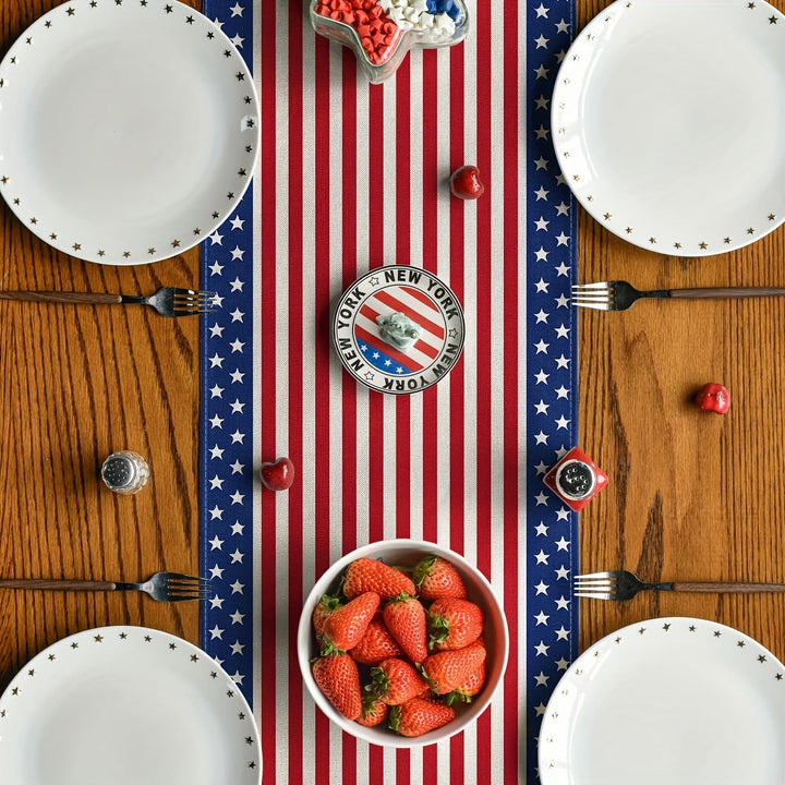 Patriotic Christmas Table Runner for Festive Tables