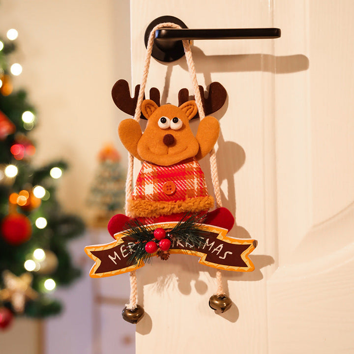 Christmas Door Hanger Santa Reindeer Holiday Display