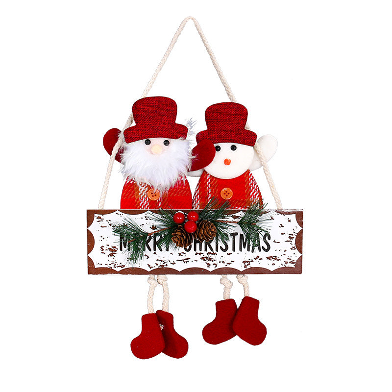 Christmas Door Hanger Santa Reindeer Holiday Display