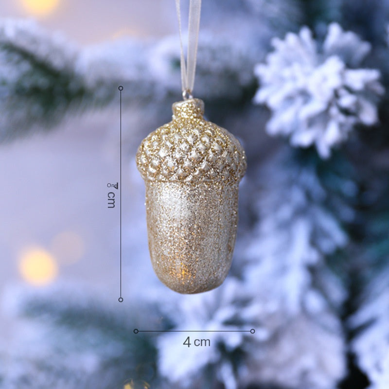 Christmas Tree Ornaments With Sparkling Gold Detail