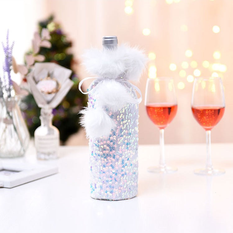 Christmas Wine Bottle Cover – Sparkling Table Decor