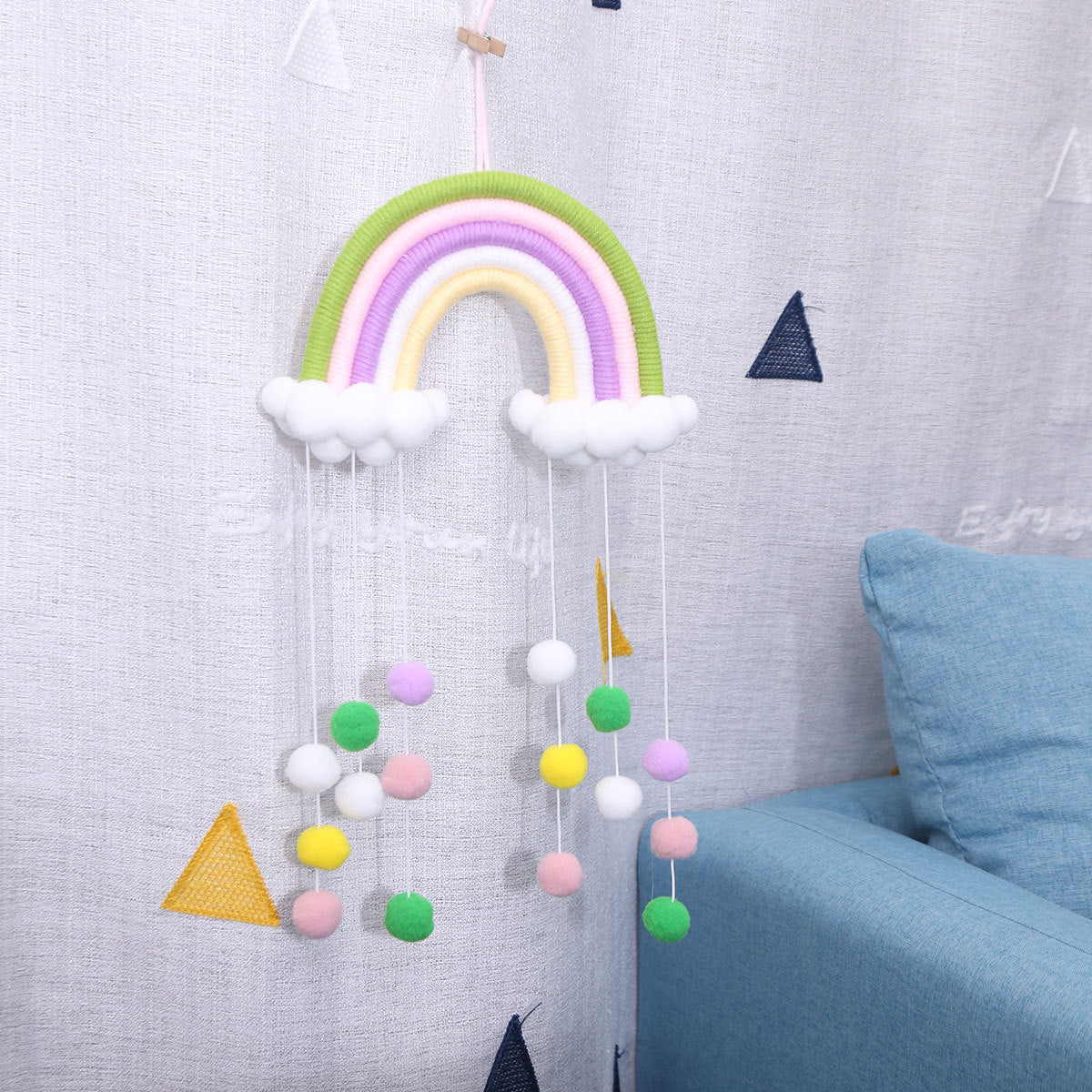 Hand-Woven Rainbow Wall Decor for Cozy Nursery Rooms