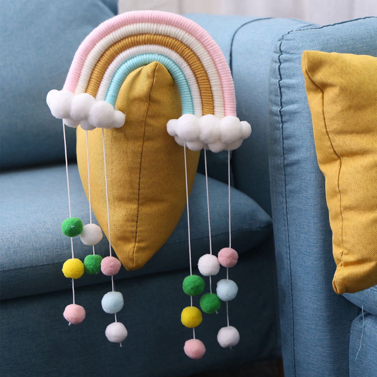 Hand-Woven Rainbow Wall Decor for Cozy Nursery Rooms