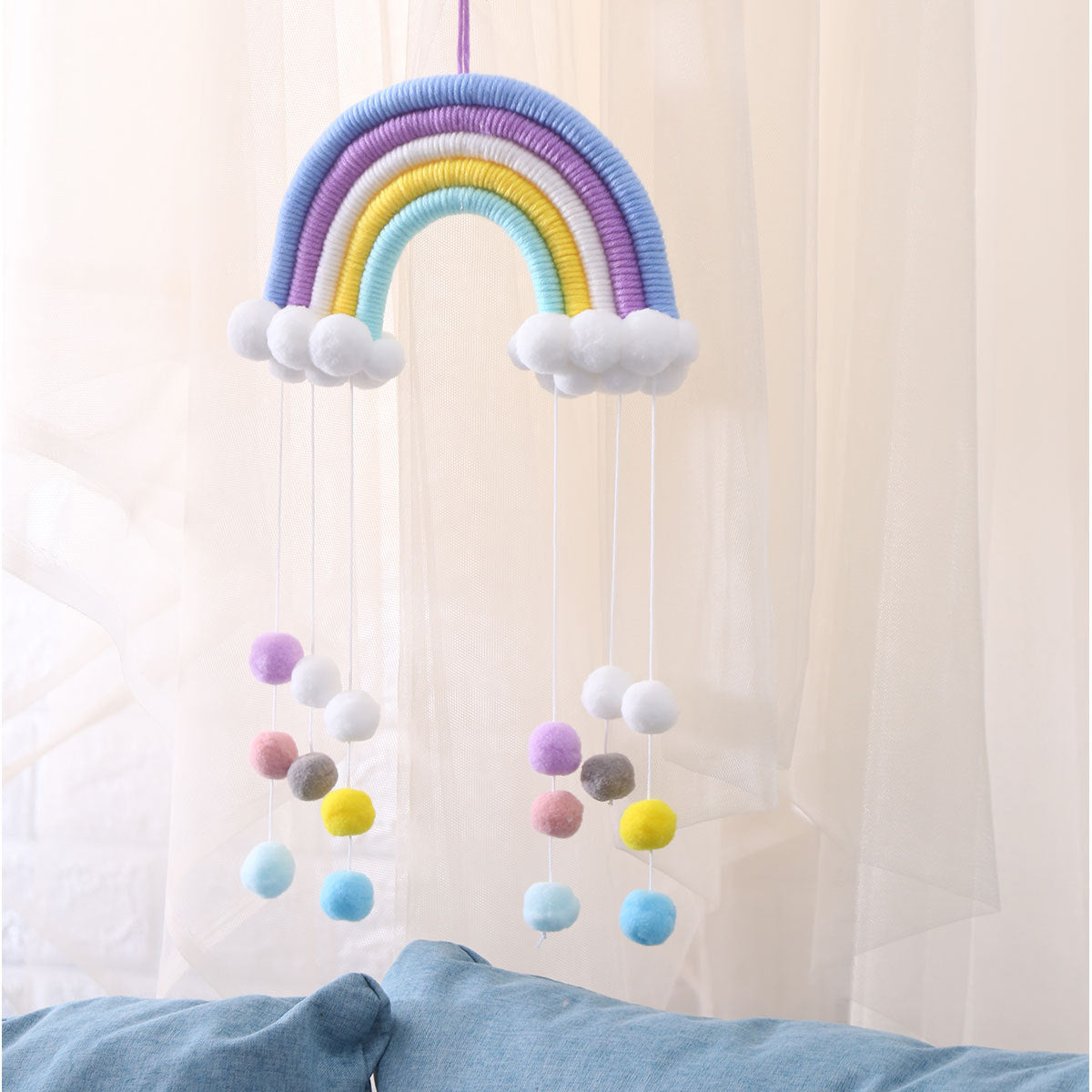 Hand-Woven Rainbow Wall Decor for Cozy Nursery Rooms