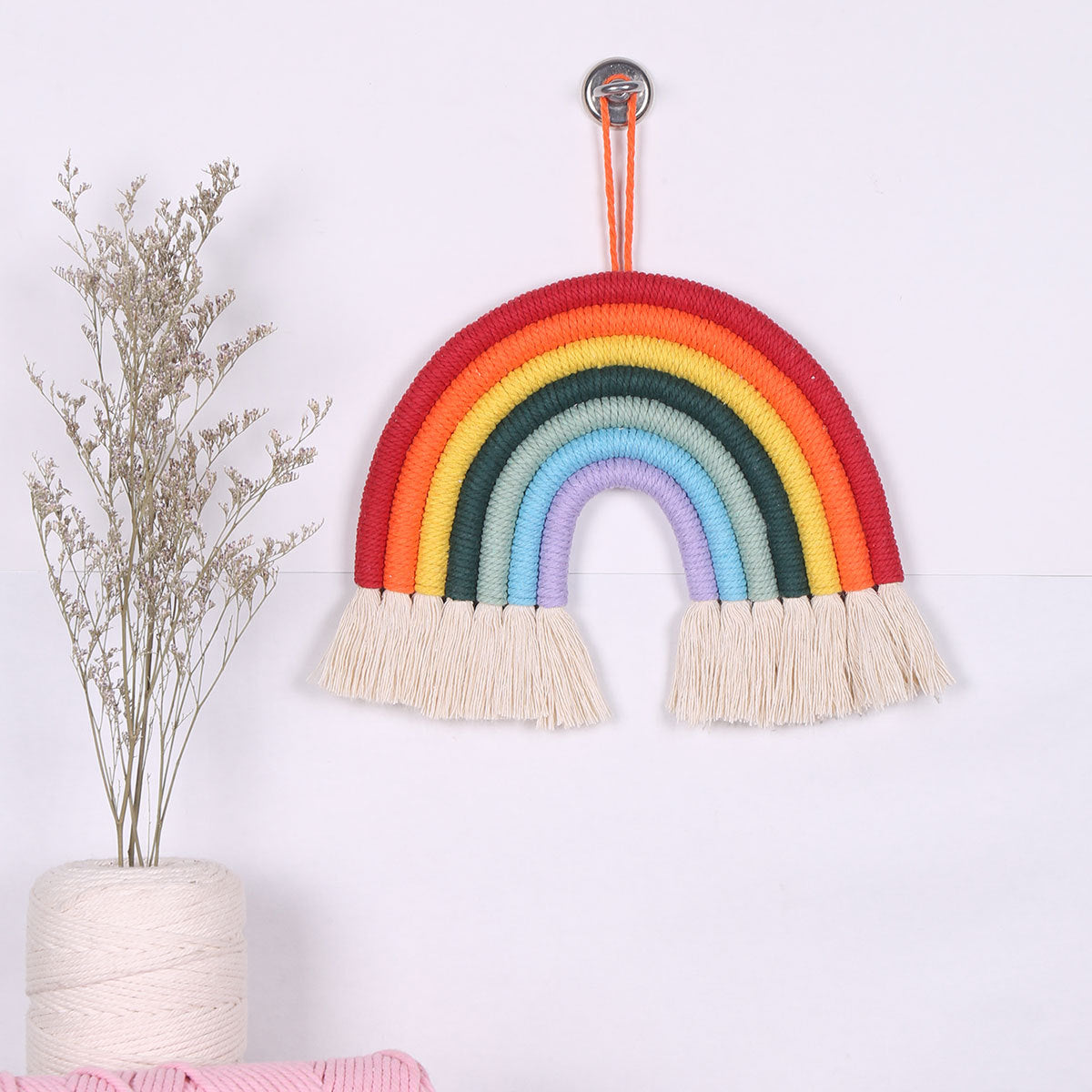 Hand-Woven Rainbow Wall Decor for Cozy Nursery Rooms