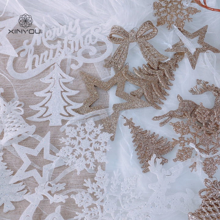 Christmas Tree Ornaments for Elegant Snowy Sparkle