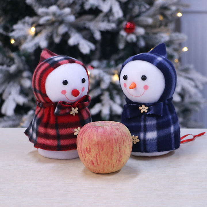 Christmas Apple Gift Bag Snowman Pouch for Kids Gifts