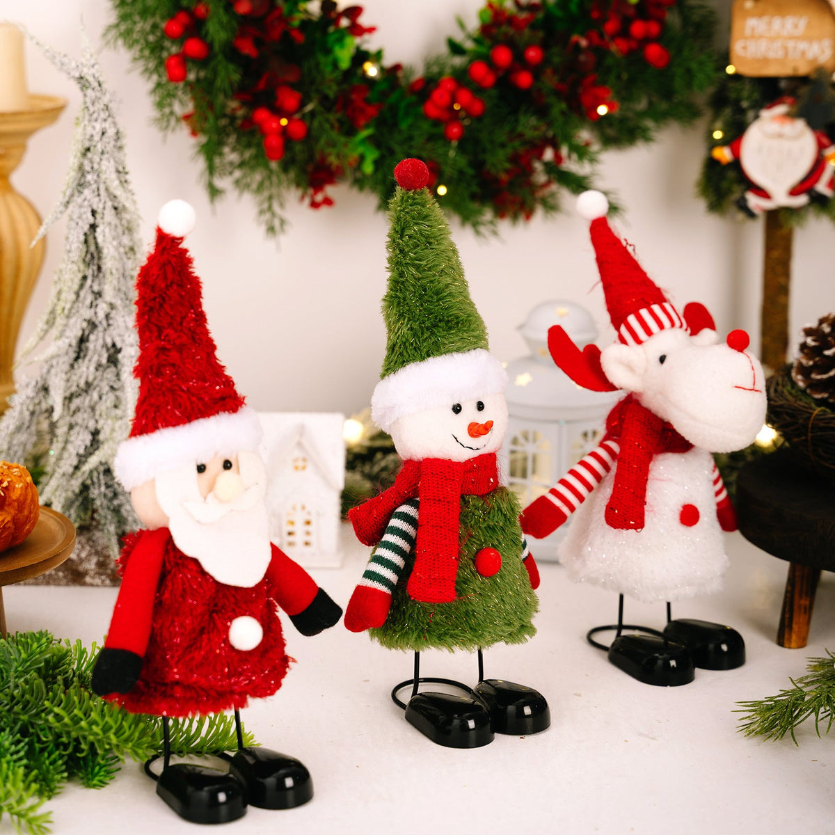 Christmas Figurine Set for Cheerful Tabletop Displays
